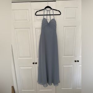 Azazie Dusty Blue Mabel Dress with pockets